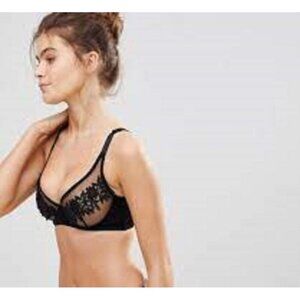 Wolf & Whistle Floral Lace Mesh Underwire Bra 34C - NWTs